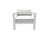 CIEUX Club Chair Canvas Natural Corsica Outdoor Patio Aluminum Metal Club Chair in White with Sunbrella Cushions - Available in 2 Colours