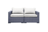 CIEUX Loveseat Canvas Natural Cannes Outdoor Patio Wicker Modular Loveseat in Grey with Sunbrella Cushions - Available in 2 Colours