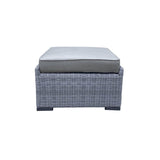 CIEUX Ottoman Canvas Charcoal Cannes Outdoor Patio Wicker Ottoman in Grey with Sunbrella Cushions - Available in 2 Colours