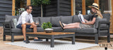 CIEUX Sectional Bordeaux Outdoor Patio Aluminum Metal L-Shaped Corner Sectional with Adjustable Seat in Grey