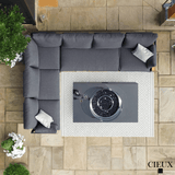 CIEUX Sectional Bordeaux Outdoor Patio Aluminum Metal L-Shaped Corner Sectional with Adjustable Seat in Grey