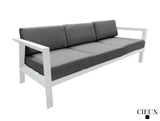 CIEUX Sofa Corsica Outdoor Patio Aluminum Metal Sofa in White with Sunbrella Cushions - Available in 2 Colours