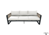 CIEUX Sofa Set Avignon Outdoor Patio Aluminum Metal Sofa Conversation Set in Black with Sunbrella Cushions - Available in 2 Colours