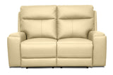 Levoluxe Loveseat Light Taupe Arlo 64.2" Power Reclining Loveseat with Power Headrest in Leather Match - Available in 2 Colours