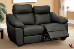 Levoluxe Loveseat Maverick 64.5" Power Reclining Loveseat with Power Headrest in Dark Chocolate Leather Match