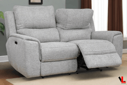 Levoluxe Loveseat Sentinel 65" Power Reclining Loveseat with Power Headrest in Tweed Ash Fabric