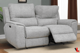 Levoluxe Loveseat Sentinel 65" Power Reclining Loveseat with Power Headrest in Tweed Ash Fabric