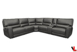 Levoluxe Sectional Atlas Corner Sectional Sofa with Console and Power Recliners in Ryder Grey Leather Match