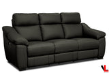 Levoluxe Sofa Maverick 86.2" Power Reclining Sofa with Power Headrest in Dark Chocolate Leather Match