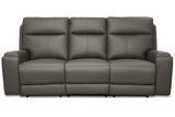 Levoluxe Sofa Ryder Charcoal Arlo 87" Power Reclining Sofa with Power Headrest in Leather Match - Available in 2 Colours