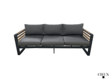 Pending - Cieux Avignon Outdoor Patio Aluminum Metal Sofa Conversation Set in Black with Sunbrella Cushions - Available in 2 Colours