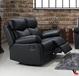 Pending - Levoluxe Black Aveon 62" Pillow Top Arm Reclining Loveseat in Leather Match - Available in 2 Colours