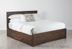 Pending - Rustic Classics Whistler Reclaimed Wood Platform Bed with 4 Storage Drawers in Brown – Available in 2 Sizes