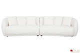 Pending - True Contemporary Archibald Curved Kidney Shaped Sectional Sofa in Wolly Ivory