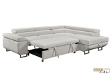 Pending - Urban Cali Hollywood Sleeper Sectional Sofa Bed with Adjustable Headrests and Storage Chaise in Ulani Cream