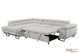 Pending - Urban Cali Hollywood Sleeper Sectional Sofa Bed with Adjustable Headrests and Storage Chaise in Ulani Cream