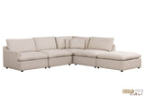 Pending - Urban Cali Long Beach Modular L-Shaped Sectional Sofa with Ottoman in Axel Beige