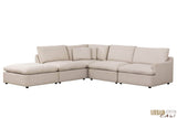 Pending - Urban Cali Long Beach Modular L-Shaped Sectional Sofa with Ottoman in Axel Beige