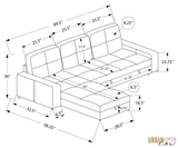 Pending - Urban Cali Venice Sleeper Sectional Sofa Bed with Reversible Storage Chaise - Available in 4 Colours