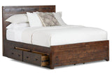 Rustic Classics Bed Queen Whistler Reclaimed Wood Platform Bed with 4 Storage Drawers in Brown - Available in 2 Sizes