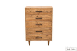 Rustic Classics Drawer Chest Cypress Reclaimed Wood 5 Drawer Chest in Spice