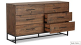 Rustic Classics Dresser Blackcomb Reclaimed Wood and Metal 6 Drawer Dresser in Coffee Bean