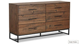 Rustic Classics Dresser Blackcomb Reclaimed Wood and Metal 6 Drawer Dresser in Coffee Bean