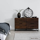 Rustic Classics Dresser Blackcomb Reclaimed Wood and Metal 6 Drawer Dresser in Coffee Bean