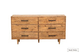 Rustic Classics Dresser Cypress Reclaimed Wood 6 Drawer Dresser in Spice