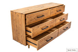 Rustic Classics Dresser Cypress Reclaimed Wood 6 Drawer Dresser in Spice