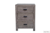 Rustic Classics Nightstand Whistler Reclaimed Wood 3 Drawer Nightstand in Grey