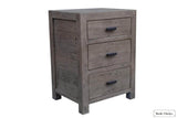 Rustic Classics Nightstand Whistler Reclaimed Wood 3 Drawer Nightstand in Grey