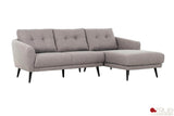 True Contemporary Sectional Elizabeth Tufted Sectional Sofa in Nia Grey