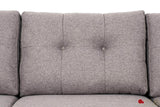 True Contemporary Sectional Elizabeth Tufted Sectional Sofa in Nia Grey