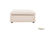 Urban Cali Sectional Long Beach Medium Modular Sectional Sofa with Ottoman in Axel Beige