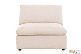 Urban Cali Sectional Long Beach Medium Modular Sectional Sofa with Ottoman in Axel Beige