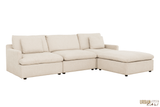 Urban Cali Sectional Long Beach Medium Modular Sectional Sofa with Ottoman in Axel Beige