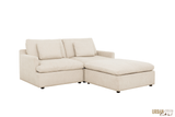 Urban Cali Sectional Long Beach Small Modular Sectional Sofa with Ottoman in Axel Beige