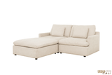 Urban Cali Sectional Long Beach Small Modular Sectional Sofa with Ottoman in Axel Beige