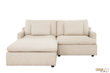 Urban Cali Sectional Long Beach Small Modular Sectional Sofa with Ottoman in Axel Beige