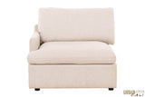 Urban Cali Sectional Long Beach Small Modular Sectional Sofa with Ottoman in Axel Beige