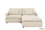 Urban Cali Sectional Long Beach Small Modular Sectional Sofa with Ottoman in Axel Beige