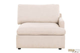 Urban Cali Sectional Long Beach Small Modular Sectional Sofa with Ottoman in Axel Beige