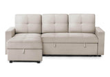 Urban Cali Sectional Sofa Beige Venice Sleeper Sectional Sofa Bed with Reversible Storage Chaise - Available in 4 Colours