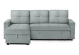 Urban Cali Sectional Sofa Blue Grey Venice Sleeper Sectional Sofa Bed with Reversible Storage Chaise - Available in 4 Colours