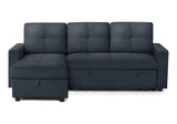 Urban Cali Sectional Sofa Dark Blue Venice Sleeper Sectional Sofa Bed with Reversible Storage Chaise - Available in 4 Colours