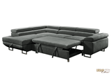 Urban Cali Sectional Sofa Hollywood Sleeper Sectional Sofa Bed with Adjustable Headrests and Storage Chaise - Available in 2 Colours