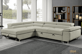 Urban Cali Sectional Sofa Hollywood Sleeper Sectional Sofa Bed with Adjustable Headrests and Storage Chaise - Available in 3 Colours