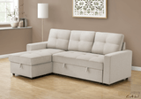 Urban Cali Sectional Sofa Venice Sleeper Sectional Sofa Bed with Reversible Storage Chaise - Available in 4 Colours