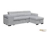 Urban Cali Sectional Sonoma Sleeper Sectional Sofa Bed with Reversible Storage Chaise and 2 Stools in Canvas Grey